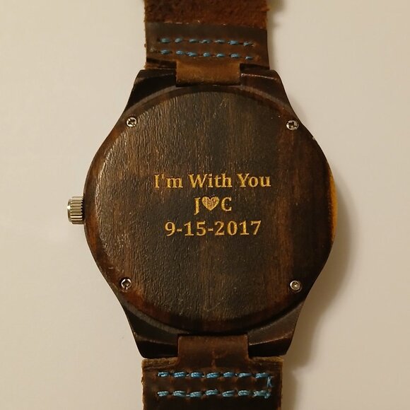 Treehut Classic Ebony Walnut Burl 40mm Brown Casual Boho Analog Watch - Picture 4 of 16